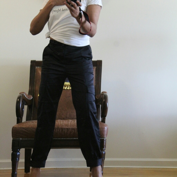 Satin look Cargo pants --ONLY ONE LEFT SMALL - Picture 3 of 3
